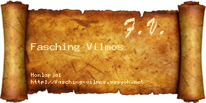 Fasching Vilmos névjegykártya